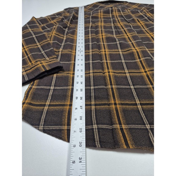 Carbon2cobalt Shirt Mens XL Brown Plaid Flannel Button Front Long Sleeve Casual - Picture 6 of 10